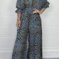 2024 New Fashion Leopard Print Casual Jumpsuit med vida ben