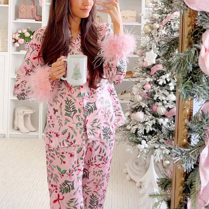🎅Julklapp🎁 - Söt pyjamas i rosa till jul